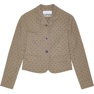 GANNI Фланелевый клетчатый пиджак, Tiger's Eye Stone