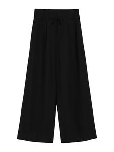 Широкие брюки со складкой спереди Bershka, черный