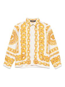 Шелковая рубашка Versace Kids, нейтральный
