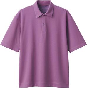 Мужская поло-рубашка MUJI AB1M5A4S с широким рукавом и защитой от УФ-излучения, розовый