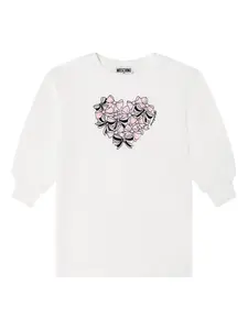 Платье с принтом Moschino Kids, белый