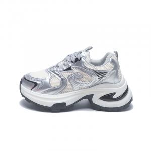 Дышащие утолщенные кроссовки на платформе для увеличения роста Low Top Komanic, серебро