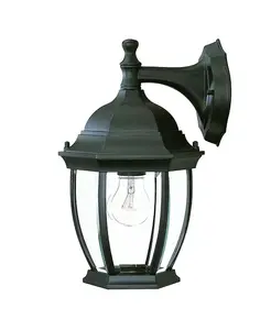 Широкий подвесной настенный светильник-фонарь для наружного и внутреннего освещения Slickblue, black