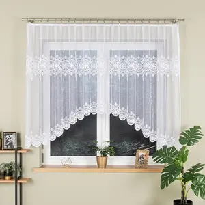 ŻANETA - Готовая жаккардовая штора с подгибом по низу - 400x135 см - белый цвет MARKIZETA HOME