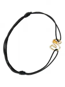 Ожерелье с подвеской S из 9-каратного желтого золота Aliita, черный