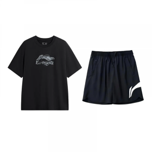 Li-Ning Casual Sportswear Unisex, set (черный shirt+черный shorts)