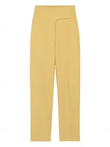 Брюки с запахом и поясом Ami Paris, желтый