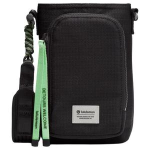 Lululemon Черная унисекс сумка через плечо с цветными блоками для бутылки воды, Black