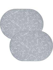 Erwin Müller Набор из 2 салфеток под тарелки из смесовой хлопковой ткани, светло-серый цвет