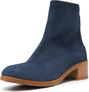 Женские классические ботильоны YDN с круглым носком, невысоким массивным каблуком, молнией сзади, короткие модельные ботинки для зимы, вечеринок и офиса, Navy
