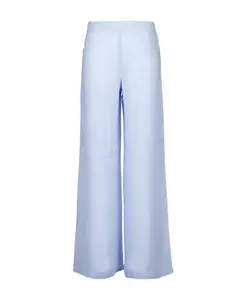 Широкие брюки из льна бирюзового цвета 120% Lino, синий
