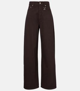 Сиамские джинсы с завышенной талией и расклешенными штанинами Sportmax, Cioccolato