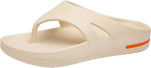 Мужские летние шлепанцы больших размеров с узором елочка, удобные пляжные сандалии Generic, слоновая кость