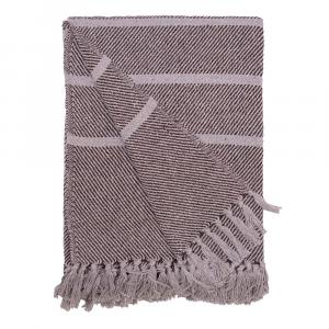 Au Maison Плед в полоску, 130x180 см, 100% хлопок, серый/кофейный