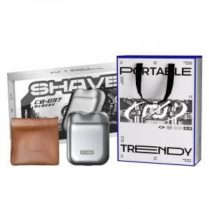 Миниатюрная портативная электробритва CB GS7 Rotary, алюминиевый корпус, стильный мужской набор в подарочной упаковке COOBO, Gs7 [Silver] (Fashion Set)