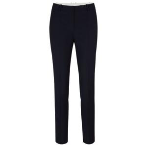 Укороченные брюки прямого кроя из шерсти BOSS, темно-синий