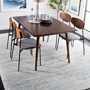 Ковер SAFAVIEH, 183 x 183 см, Marbella Collection, Blue & Ivory, ручной работы из шерсти, идеален для помещений с высокой проходимостью в гостиной, спальне (MRB311L)