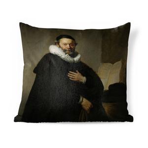 MuchoWow Рембрандт ван Рейн (Квадрат) - Портрет Джона Юттенбогерта - Картина Рембрандта ван Рейна - 60x60 см - Чехол на подушку - хлопчатобумажная ткань - Декоративные чехлы на подушки