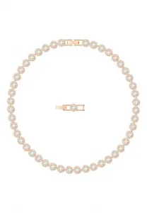 Ожерелье «ангел» в теннисном стиле, колье с круглой огранкой. Swarovski, Rosé Gold-Coloured