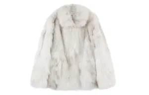Furs Women's Stand Collar Moderate Coco Limited, синий fox raw белый