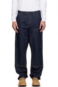 Carhartt Work In Progress Синие джинсы с двойными коленями