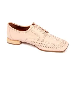 Плетеные, перфорированные кожаные туфли - модель «роза» Zinda, розовый