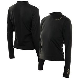 Женская черная футболка New York Liberty Glam Game с длинными рукавами и воротником-стойкой New Era