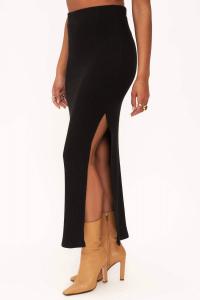 Юбка-свитер Claudia с рубчиком в черном цвете PROJECT SOCIAL T