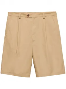 Поплиновые шорты-бермуды Prada, нейтральный