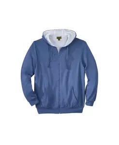 Большая и высокая модель от KingSize с полной молнией и утепленный толстовкой с капюшоном Boulder Creek, синий