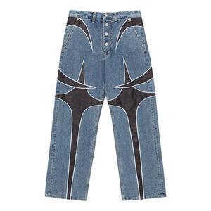 Джинсовые кожаные брюки Thug Club TC, синие