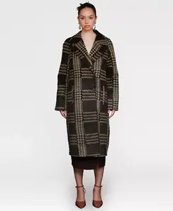 Женское однобортное клетчатое пальто Avec Les Filles, коричневый