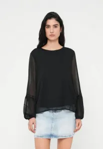 Блузка с вырезом на шее виджайла Vila, Black Beauty