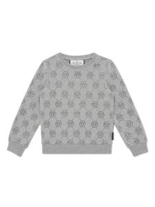 Толстовка Philipp Plein Junior с монограммой, серый