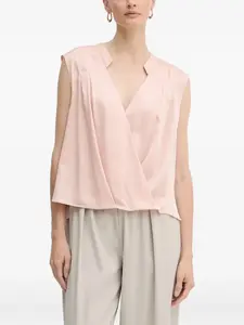 Топ без рукавов с запахом Boss, розовый