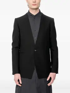 Однобортный пиджак из шерсти и мохера Devoa, черный