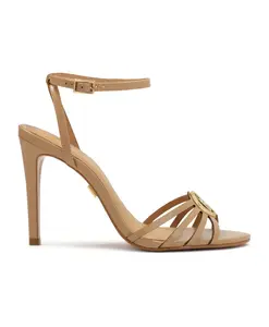 Бежевые сандалии с металлическим монограммом Kazar, бежевый