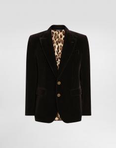 Однобортный легкий хлопковый пиджак sicilia Dolce & Gabbana, коричневый