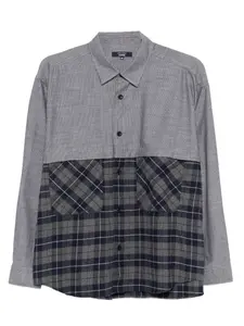 Клетчатая рубашка в полоску Comme Des Garçons Homme, серый