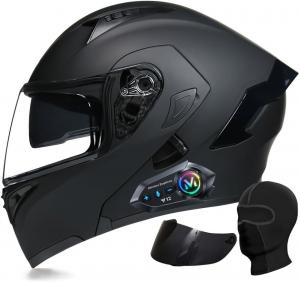 Шлем модуляр YQUDGHJK Moto Cascos прочный, черный