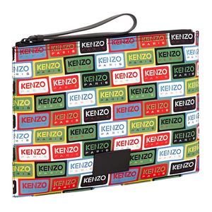 KENZO Клатч Large Unisex Green с кожаными деталями