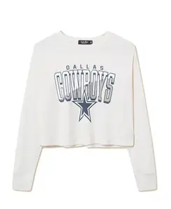 Женская термофутболка NFL Dallas Cowboys с укороченным кроем Junk Food Clothing, бежевый