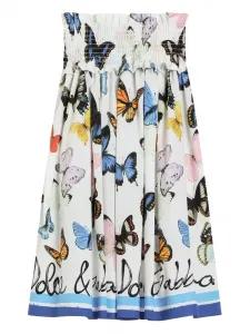 Юбка миди с графичным принтом Dolce & Gabbana Kids, белый