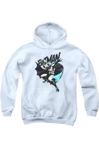 Батмен Бэтаранг Молодежная Толстовка с Капюшоном Gildan, белый