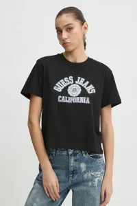 Хлопковая футболка Guess Jeans, черный