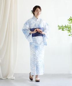 Набор из 4 предметов хлопковая юката aimoha/Цветочный (Юката, Хеко Оби, Гета и аксессуары для волос)