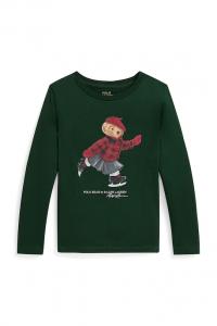 Детская хлопковая кофта с длинным рукавом Polo Ralph Lauren, зеленый