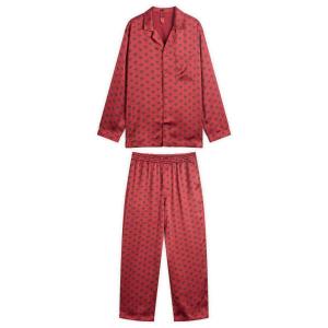 Комплект для сна из атласа Skims, красный heart halfdrop