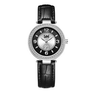 Часы кварцевые на кожаном ремешке с черным циферблатом женские классическая упаковка Lee, 69LEF-M498ASL1-1SSY-DB