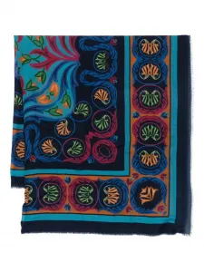 Шарф с узором пейсли ETRO, синий